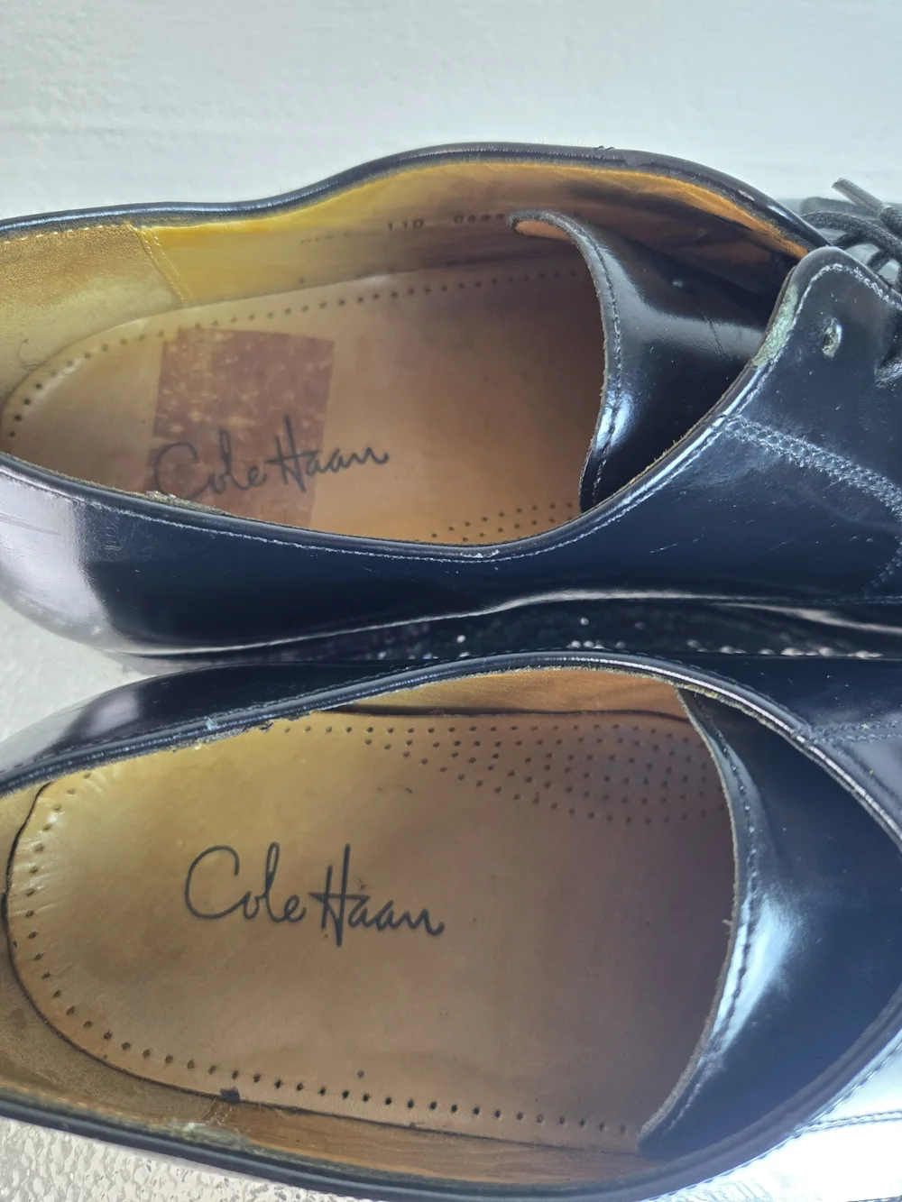 Cole Haan Black Leather Cap-Toe Derby Oxfords